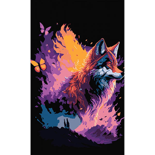 Фото - Картина по номерам Strateg Лиса во сне бабочек 50х25 см (BH5025-5)