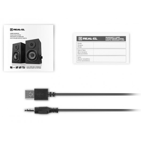 Фото - Уценка - Компьютерная акустика компактная 2.0 REAL-EL S-225 Black