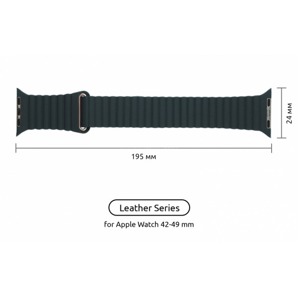 Фото - Ремешок для смарт-часов Armorstandart Leather Loop for Apple Watch 42/44/45/49mm Midnight Blue (ARM57840)