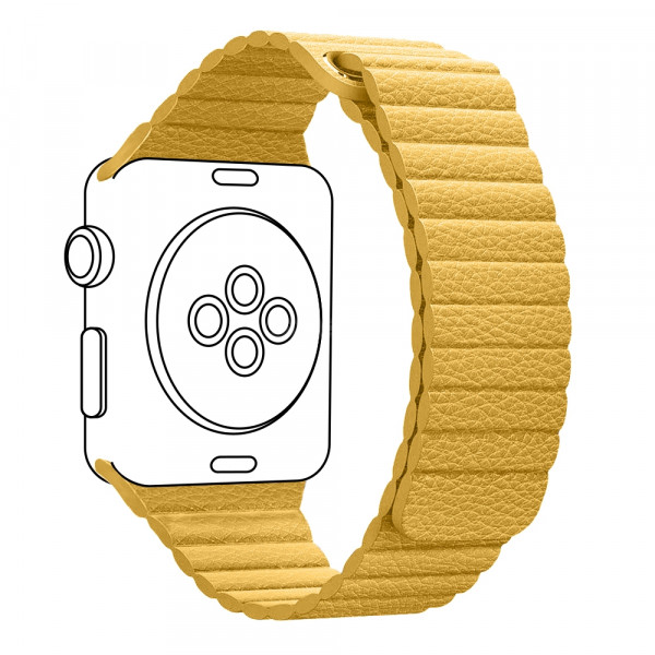 Фото - Ремешок для смарт-часов ArmorStandart Leather Loop for Apple Watch 42 (Series 11-10)/41/40/38 Yellow (ARM57841)