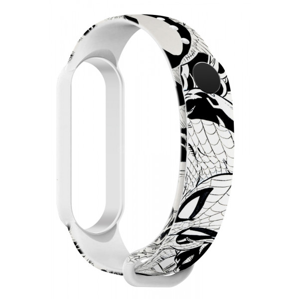 Фото - Ремешок для фитнес-браслета Armorstandart Superhero for Xiaomi Mi Band 7/6/5 Symbiosis comix White (ARM59266)