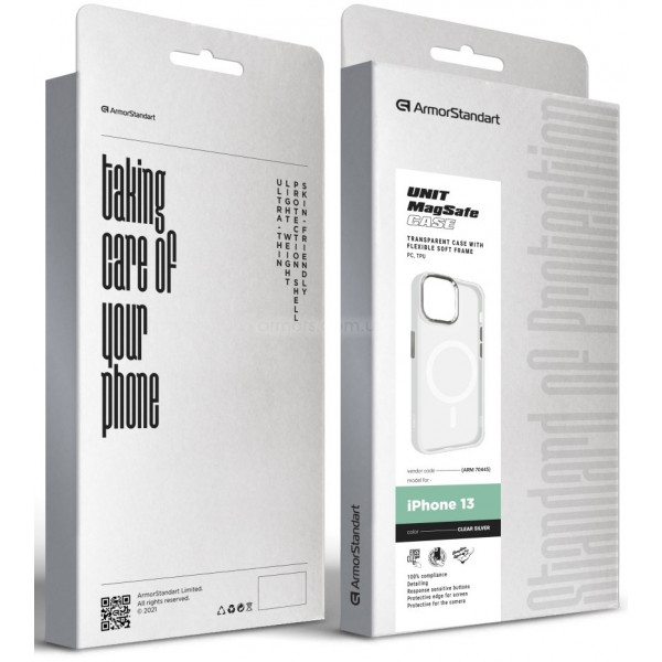 Фото - Чехол для смартфона Armorstandart Unit MagSafe for Apple iPhone 13 Matte Clear Silver (ARM70445)