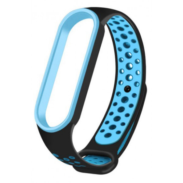Фото - Ремешок для фитнес-браслета BeCover Vents Style for Xiaomi Mi Smart Band 7 Black-Blue (710503)