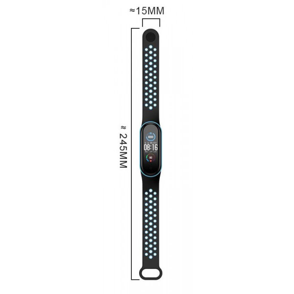 Фото - Ремешок для фитнес-браслета BeCover Vents Style for Xiaomi Mi Smart Band 7 Black-Blue (710503)