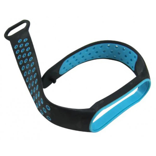 Фото - Ремешок для фитнес-браслета BeCover Vents Style for Xiaomi Mi Smart Band 7 Black-Blue (710503)