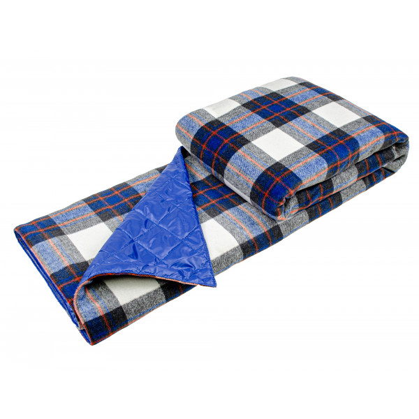 Фото - Плед полуторный Home Line 4 в 1 клетка синяя (145268)