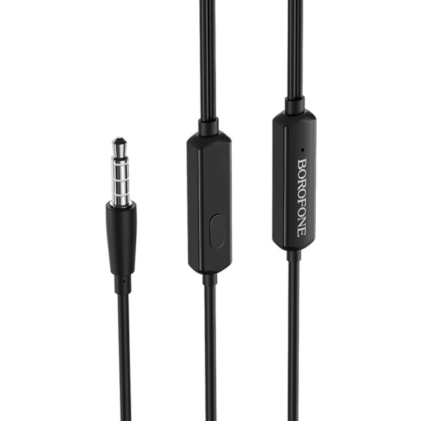 Фото - Наушники вкладыши проводные BOROFONE BM39 Refined chant universal earphones with mic Black (6931474716873)