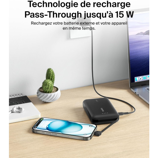 Фото - Батарея мобильная Belkin 10000мА·год, 20Вт +USB-C Black (BPB021HQBK)