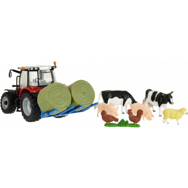 Фото - Наземная спецтехника Britains Модель трактора Massey Ferguson 5612 с вилами и фигурками 1:32 (43205)