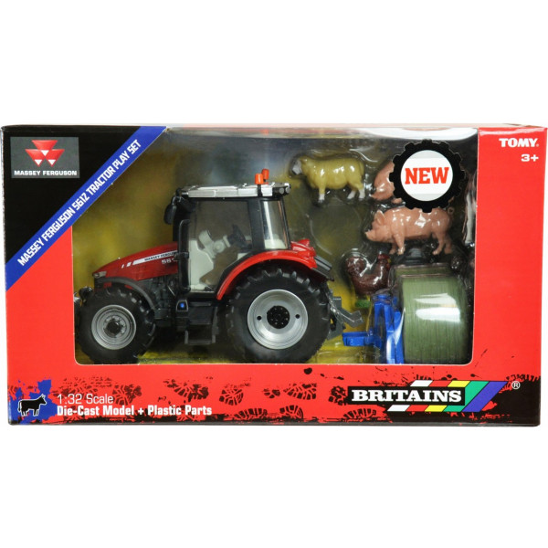 Фото - Наземная спецтехника Britains Модель трактора Massey Ferguson 5612 с вилами и фигурками 1:32 (43205)