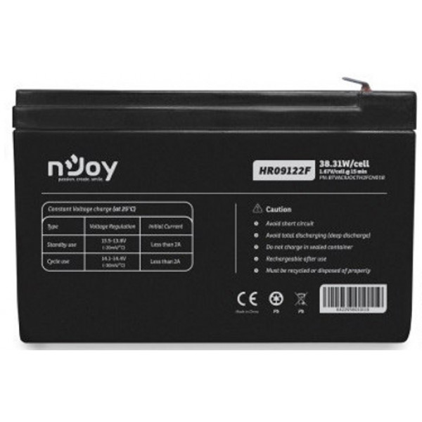 Фото - Аккумулятор для ИБП Njoy HR09122F 12V (BTVACIUOCTH2FCN01B) VRLA Фото - Аккумулятор для ИБП Njoy HR09122F 12V (BTVACIUOCTH2FCN01B) VRLA