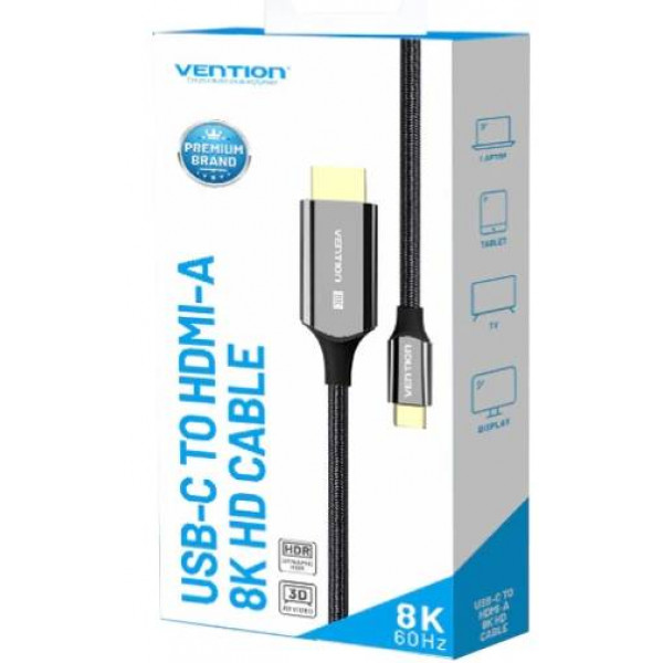 Фото - Кабель синхронизации данных Vention USB 3.1 Type-C M - HDMI M, 1.8m 8K 60 Гц (CRCBAC)