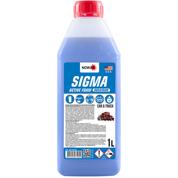 Фото - Пена для мойки авто NOWAX суперконцентрат для бесконтактной мойки Sigma Active Foam Dosatron 1 л (NX01184)