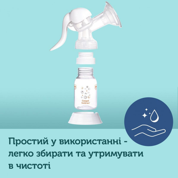 Фото - Механический молокоотсос Canpol babies Basic + одноразовые лактационные прокладки для грудей 30 шт. в подарок (2000021976429)