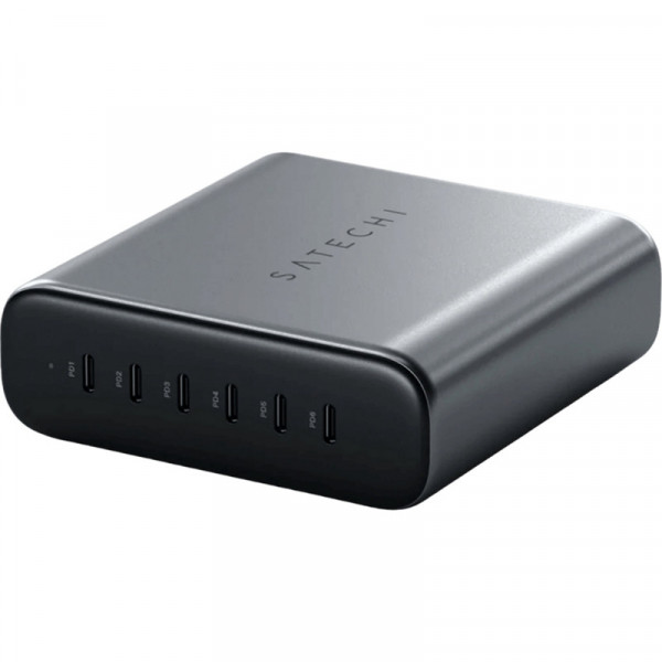 Фото - Сетевое зарядное устройство Satechi 200W USB-C 6-Port PD GaN Charger Space Gray (ST-C200GM-EU)