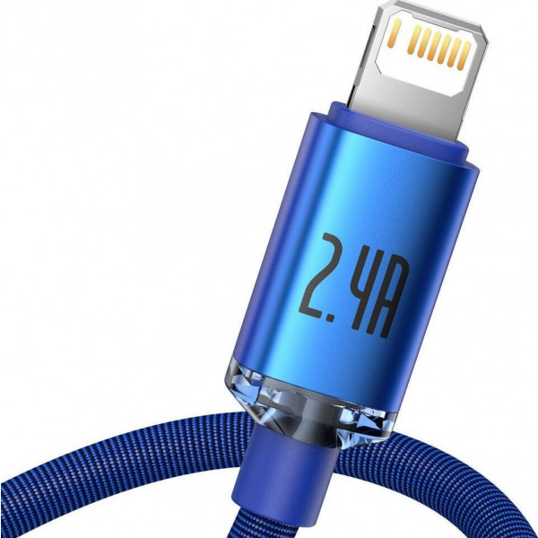 Фото - Кабель синхронизации данных Baseus USB to Lightning 2.4A 1.2m Blue (CAJY000003)