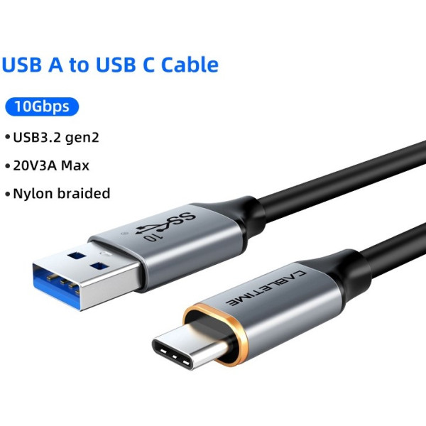 Фото - Кабель синхронизации данных Cabletime USB 3.1 AM - Type-C, 1.5m (CA60J)