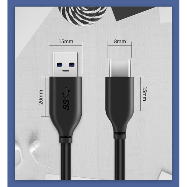 Фото - Кабель синхронизации данных Cabletime USB 3.0 Type-C - AM, 1.5m (CA42J)