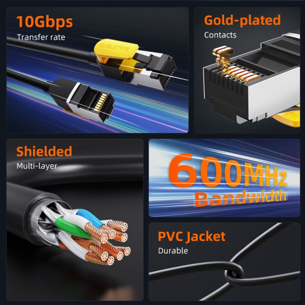 Фото - Кабель патч-корд Cabletime Cat7 FTP 5m Black (CN70P)