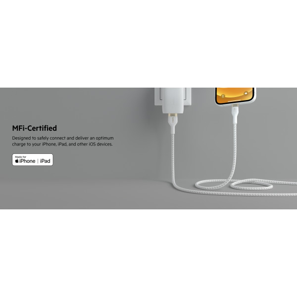Фото - Кабель синхронизации данных Belkin USB-A - Lightning 1 м White (CAA010BT1MWH)