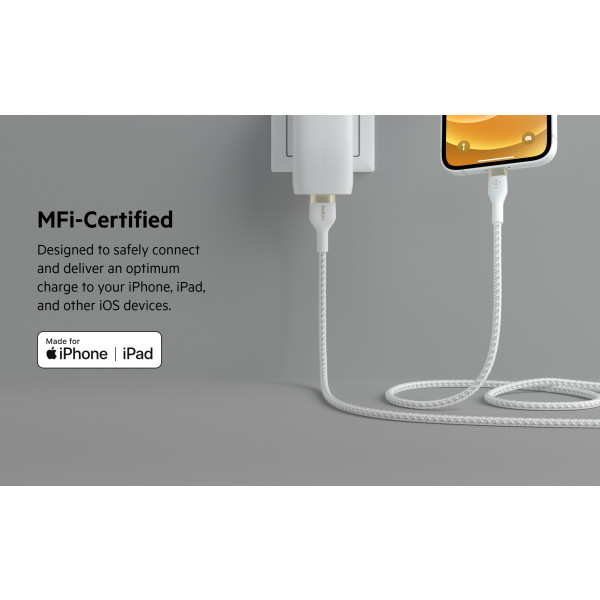 Фото - Кабель синхронизации данных Belkin USB-A - Lightning 1 м White (CAA010BT1MWH)