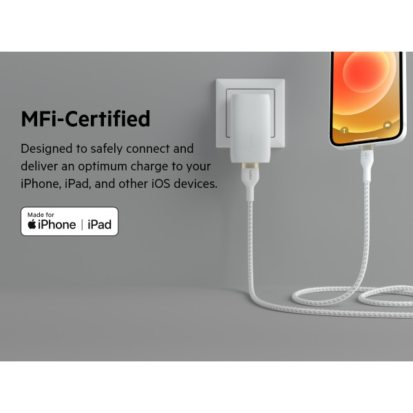 Фото - Кабель синхронизации данных Belkin USB-A - Lightning 1 м White (CAA010BT1MWH)