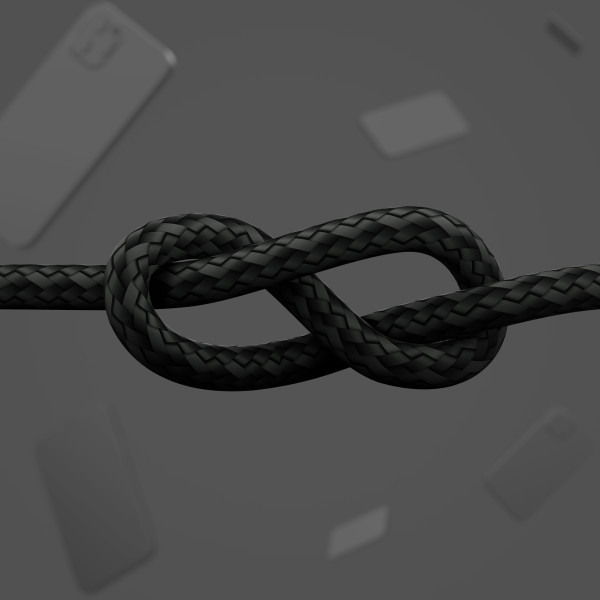 Фото - Кабель синхронизации данных Belkin USB-С - Lightning Braided Silicone 1m Black (CAA011BT1MBK)