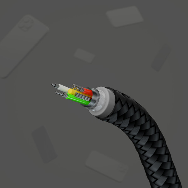 Фото - Кабель синхронизации данных Belkin USB-С - Lightning Braided Silicone 1m Black (CAA011BT1MBK)