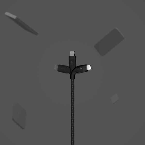 Фото - Кабель синхронизации данных Belkin USB-С - Lightning Braided Silicone 1m Black (CAA011BT1MBK)