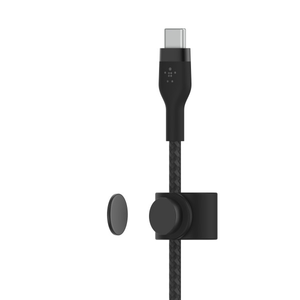 Фото - Кабель синхронизации данных Belkin USB-С - Lightning Braided Silicone 1m Black (CAA011BT1MBK)