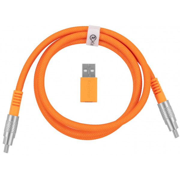Фото - Кабель синхронизации данных Keychron USB-A/USB-C to USB-C Type-C, Double-Sleeved Geek 1m Orange (CAB22_KEYCHRON)