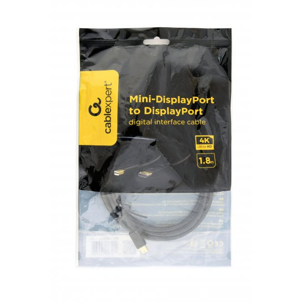 Фото - Кабель Cablexpert MiniDisplayPort-DisplayPort 1.8m Black (CCP-mDP2-6)