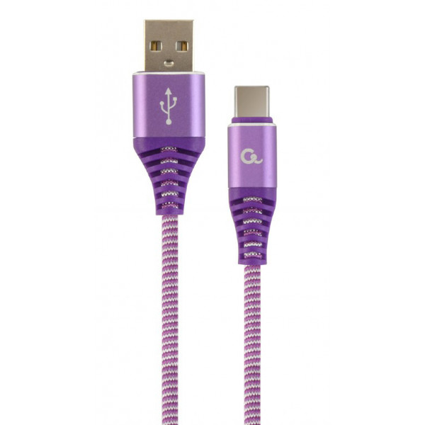 Фото - Кабель синхронизации данных Cablexpert USB 2.0 - USB Type-C 2m Purple/White (CC-USB2B-AMCM-2M-PW)