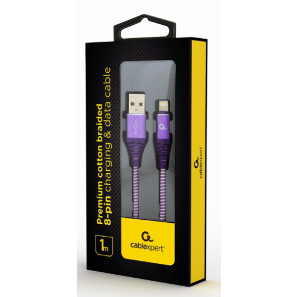 Фото - Кабель синхронизации данных Cablexpert USB 2.0 A - Lightning Premium 1m Violet (CC-USB2B-AMLM-1M-PW)