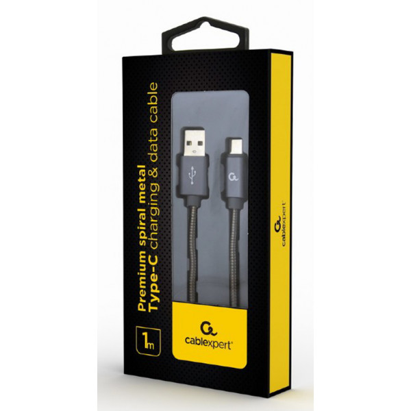 Фото - Кабель синхронизации данных Cablexpert USB 2.0 A - USB Type-C 1m Grey (CC-USB2S-AMCM-1M-BG)