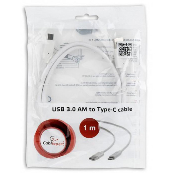 Фото - Кабель синхронизации данных Cablexpert USB 3.0 Type-A - USB Type-C 1.8m White (CCP-USB3-AMCM-6-W)