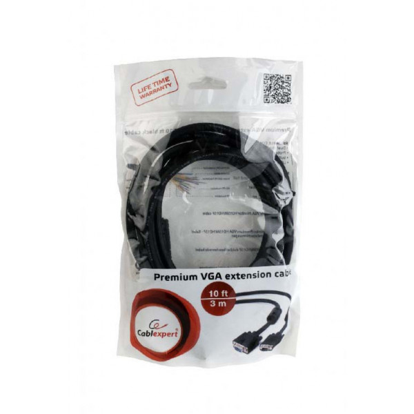 Фото - Кабель Cablexpert VGA HD15M /HD15F 3м (CC-PPVGAX-10-B)