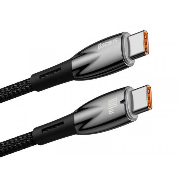 Фото - Кабель синхронизации данных Baseus Glimmer Series Fast Charging Type-C to Type-C 100W 1m (CADH000702)