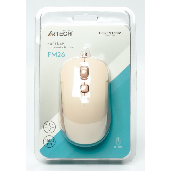 Фото - Мышь проводная A4tech Fstyler FM26 Cafe Latte