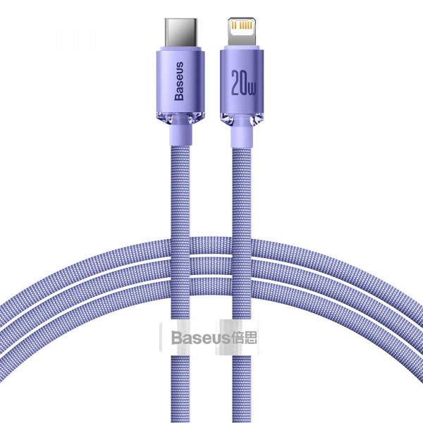 Фото - Кабель синхронизации данных Baseus Crystal Shine Series Fast Charging Data Cable Type-C to iP 20W 1.2m Purple (CAJY000205)