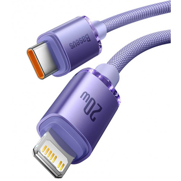 Фото - Кабель синхронизации данных Baseus Crystal Shine Series Fast Charging Data Cable Type-C to iP 20W 1.2m Purple (CAJY000205)