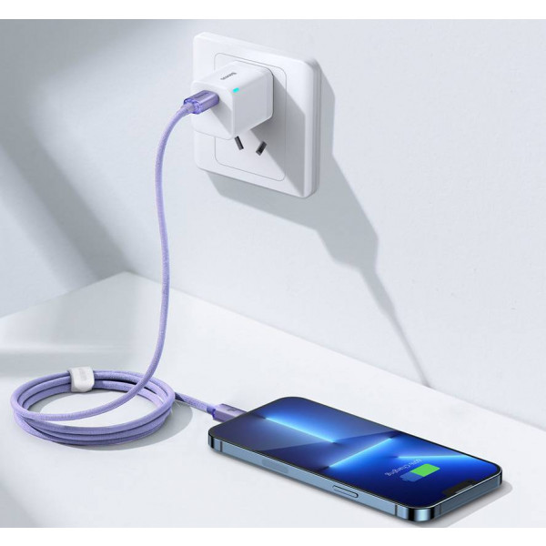 Фото - Кабель синхронизации данных Baseus Crystal Shine Series Fast Charging Data Cable Type-C to iP 20W 1.2m Purple (CAJY000205)