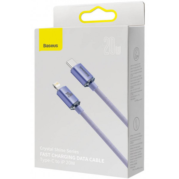 Фото - Кабель синхронизации данных Baseus Crystal Shine Series Fast Charging Data Cable Type-C to iP 20W 1.2m Purple (CAJY000205)