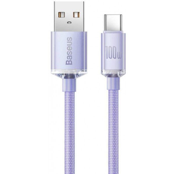 Фото - Кабель синхронизации данных Baseus Crystal Shine Series Fast Charging Data Cable USB to Type-C 100W 2m Purple (CAJY000505)