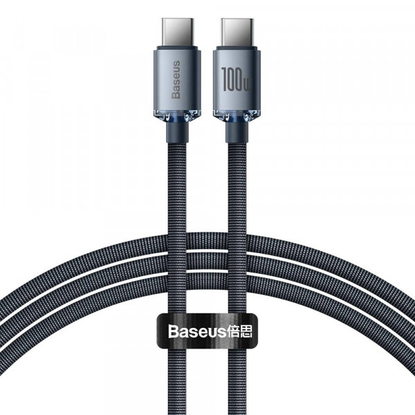 Фото - Кабель синхронизации данных Baseus Crystal Shine Series Fast Charging Data Cable Type-C to Type-C 100W 1.2m Black (CAJY000601) Фото - Кабель синхронизации данных Baseus Crystal Shine Series Fast Charging Data Cable Type-C to Type-C 100W 1.2m Black (CAJY000601)