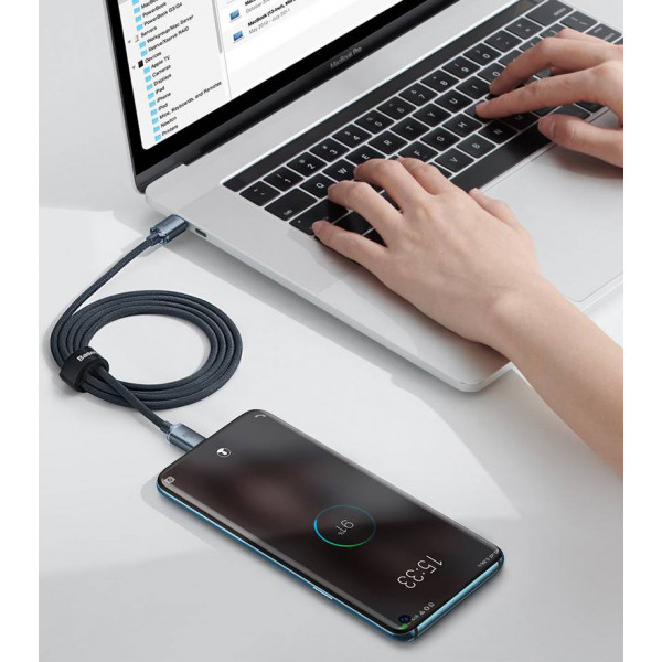 Фото - Кабель синхронизации данных Baseus Crystal Shine Series Fast Charging Data Cable Type-C to Type-C 100W 1.2m Black (CAJY000601)