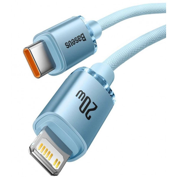 Фото - Кабель синхронизации данных Baseus Crystal Shine Series Fast Charging Data Cable Type-C to iP 20W 2m Sky Blue (CAJY001403)