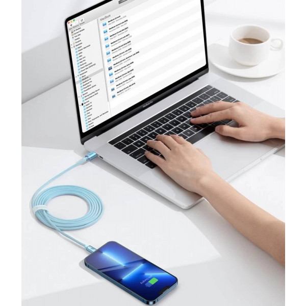 Фото - Кабель синхронизации данных Baseus Crystal Shine Series Fast Charging Data Cable Type-C to iP 20W 2m Sky Blue (CAJY001403)
