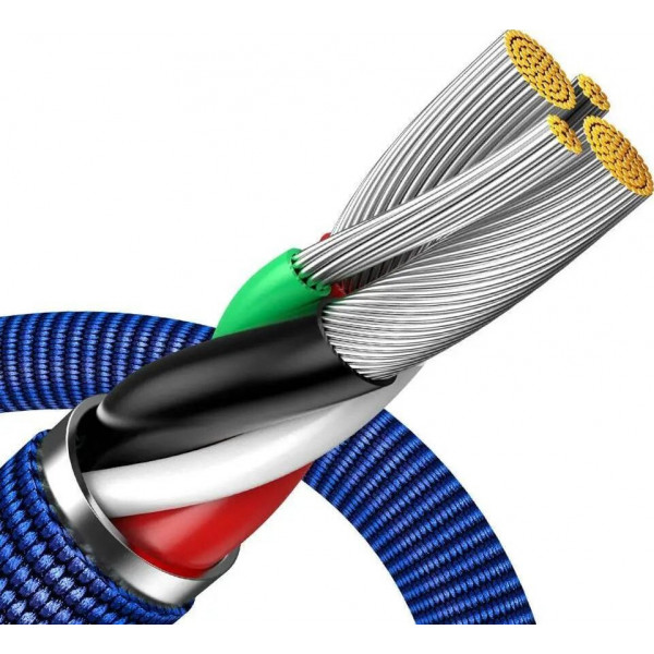 Фото - Кабель синхронизации данных Baseus USB to Lightning 2.4A 1.2m Blue (CAJY000003)