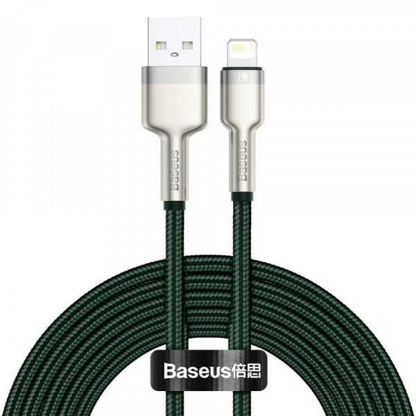 Фото - Кабель синхронизации данных Baseus Cafule Series Metal Data Cable USB to IP 2.4A 2m Green (CALJK-B06) Фото - Кабель синхронизации данных Baseus Cafule Series Metal Data Cable USB to IP 2.4A 2m Green (CALJK-B06)